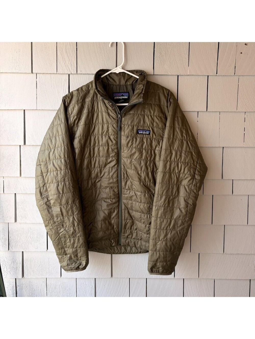 Patagonia Nano Puff Jacket Men's Size S Primaloft Quilted Full Zip Jacket Green